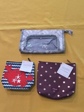Lot of 3 Vintage Thirty-One Gifts Zipper Bags ▪︎ 2 w/ Hanging Tags - 3rd is NWOT